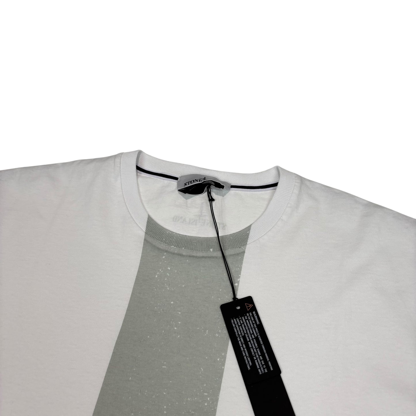 Stone Island White Logo Print Tshirt