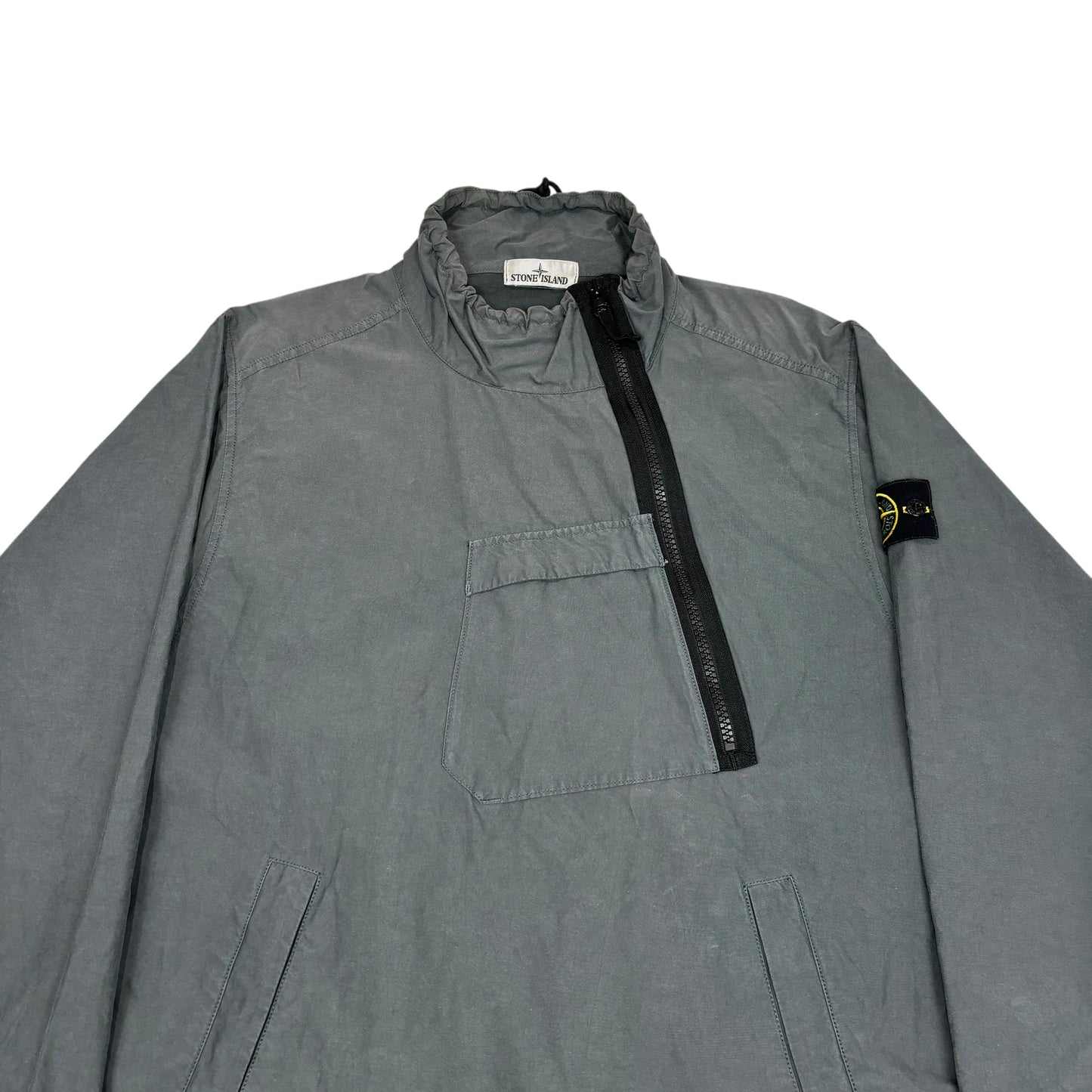 Stone Island Grey Light Corton Nylon Twill Pull Over Jacket