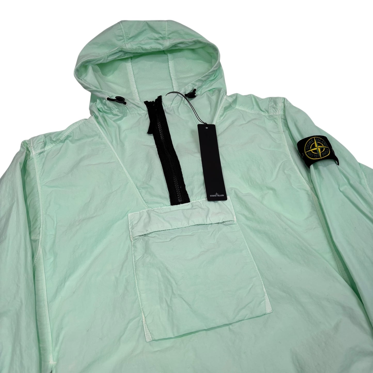 Stone Island Mint Green Pocket Detail Hooded Smock Overshirt jacket