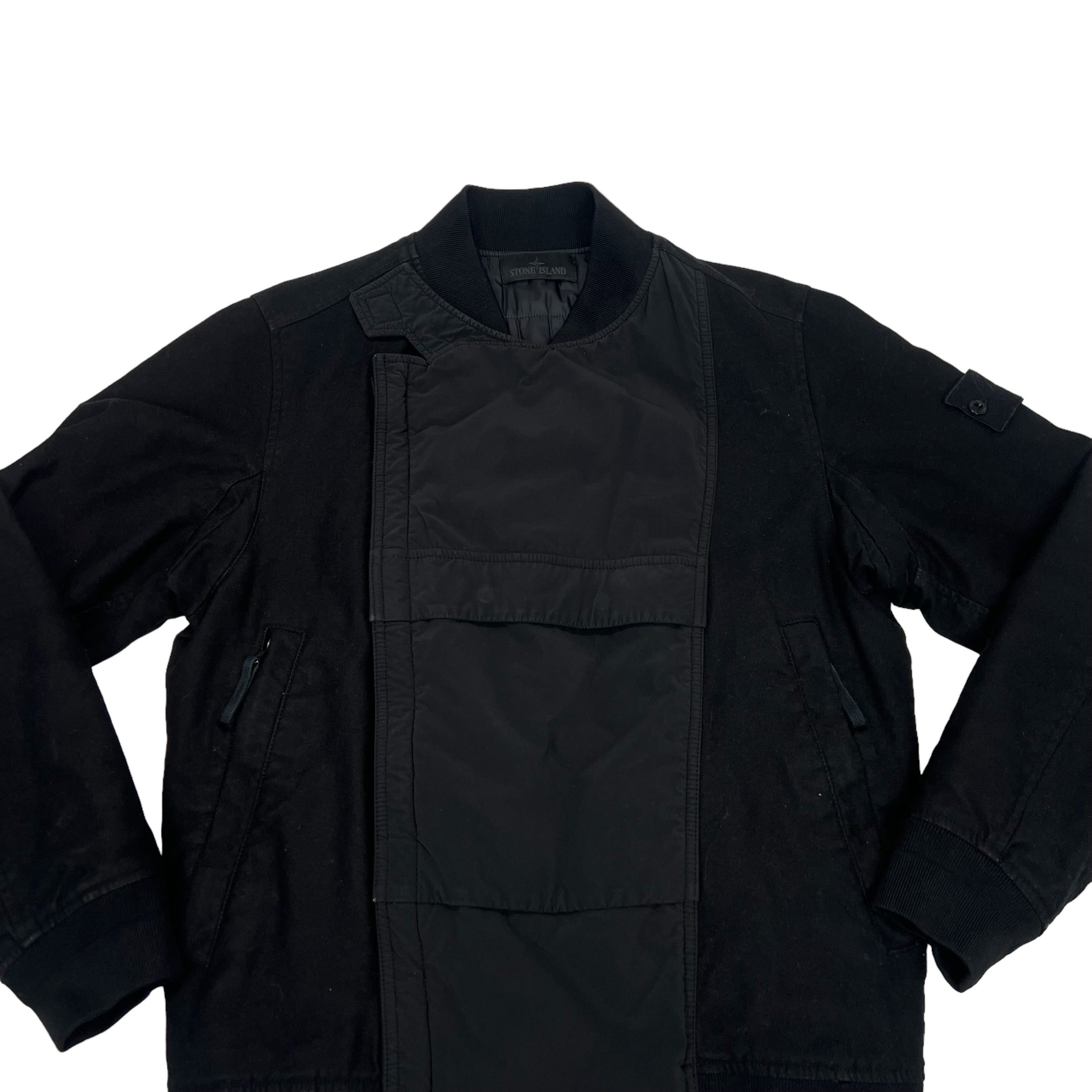 Stone Island Black Ghost Piece Diagonal Wool Jacket