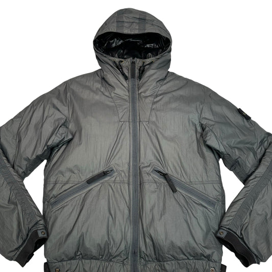 Stone Island Green Down Compass-Patch Puffer Coat