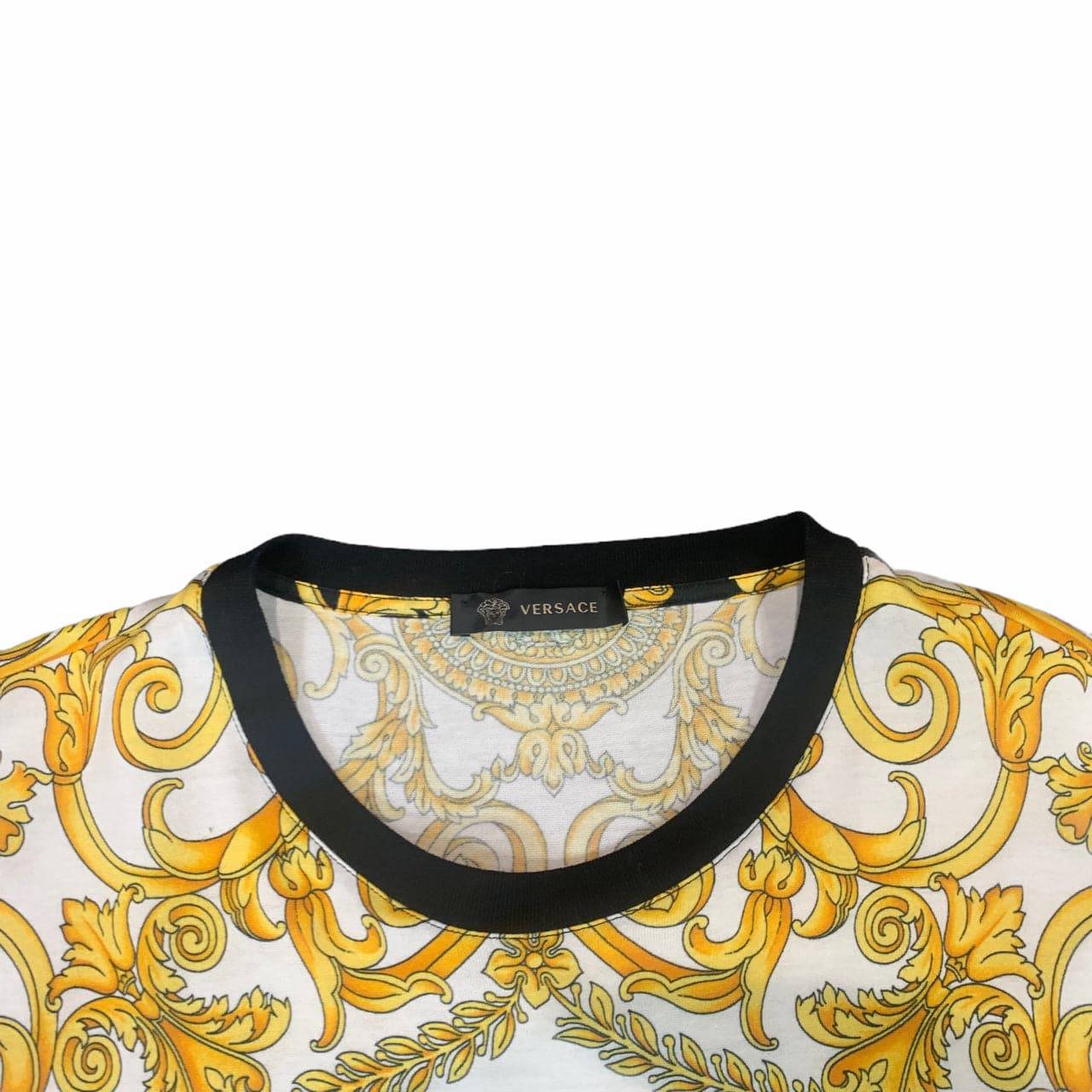 Versace White And Gold Medusa Head Tshirt - THE GARMENTZ LAB